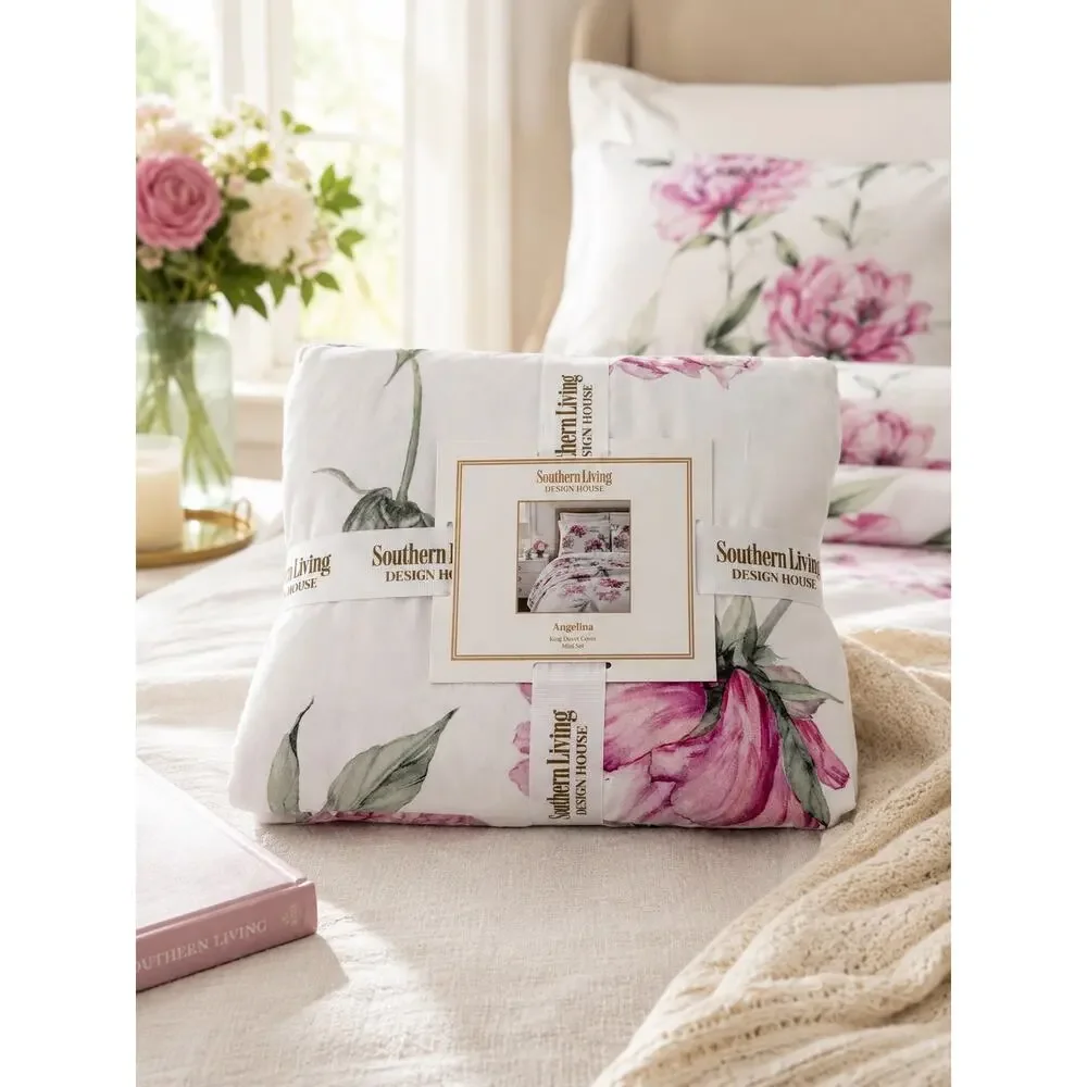 Southern Living Design House Angelina King Size Duvet Cover Mini Set $249 NWT